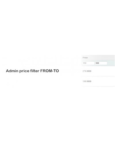 Admin price filter